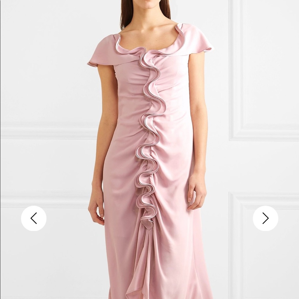 Sies Marjan Portia pink ruffle midi dress
